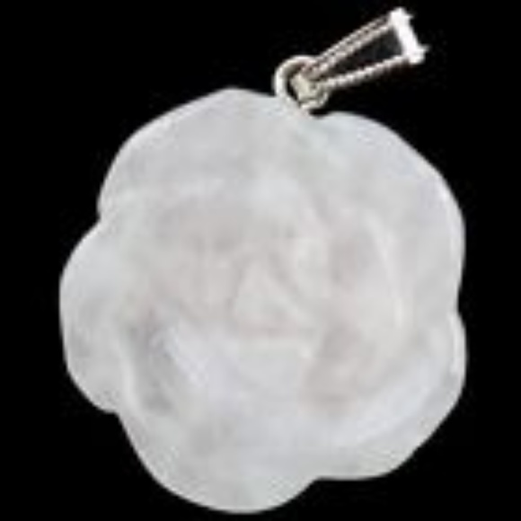 Jewelry - Carved Light Rose Quartz Flower Pendant Jewelry - Carved Light Rose Quartz Flower Pendant